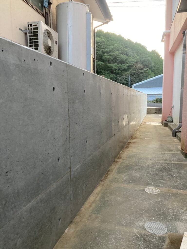 佐世保市吉井町　擁壁コンクリート工事の施工後